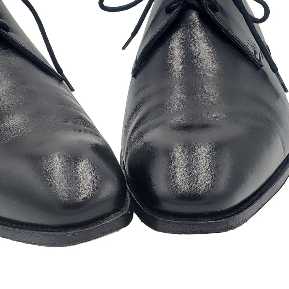Carmina Shoemaker Luxury Mens 8 Black Calf All-Leather Dress Shoes Derby Oxfords - Picture 5 of 16